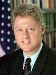 Portret van president William Jefferson (Bill) Clinton, president van de VS (1993-2001)