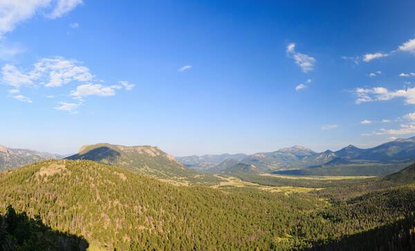 Many Parks Curve uitzicht aan de Trail Ridge Road in Rocky Mountain NP