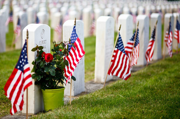 Versierde graven Memorial Day USA