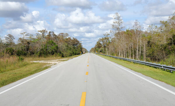 Everglades National Park, de lange Main Park Road