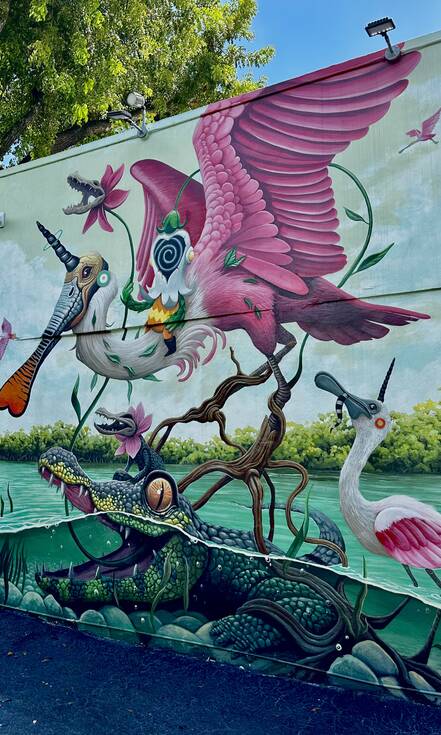 Streetart kleurige unicorn in Wynwood