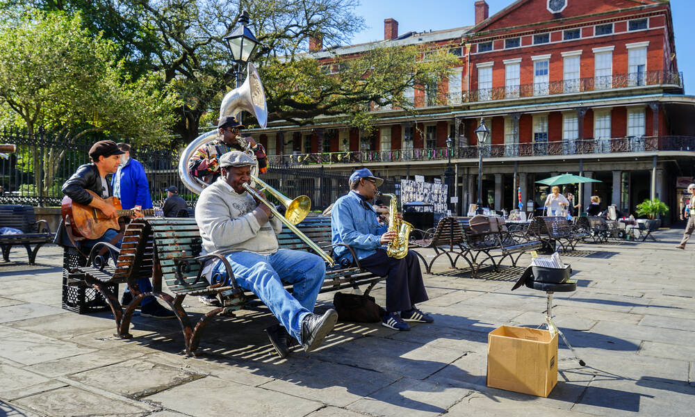 Livemuziek in de straten van New Orleans