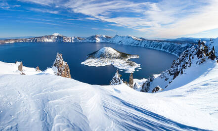 Crater Lake in de winter
