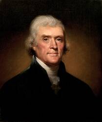Portret van president Thomas Jefferson, derde president van de VS (1801-1809)