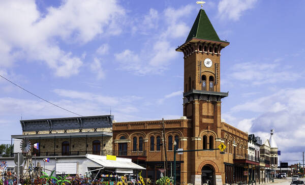 Oude gebouwen historisch centrum Grapevine
