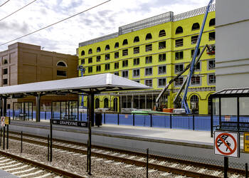 Oude gebouwen historisch centrum Grapevine