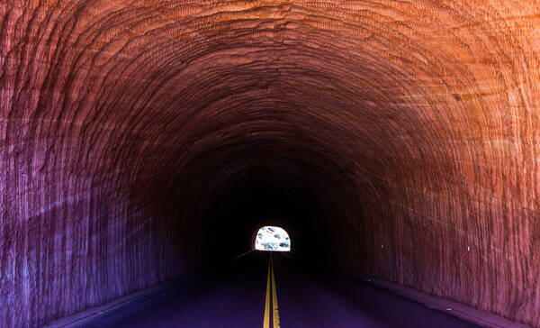 Tunnel aan de Mt Carmel Highway