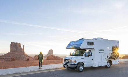 Camper in Monument Valley