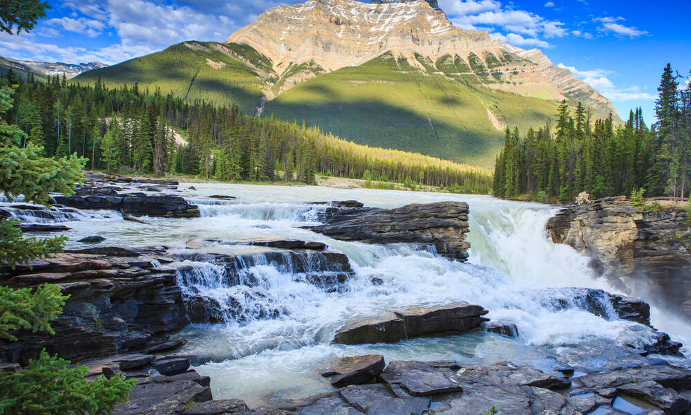 Athabasca Falls aan de Icefields Parkway
