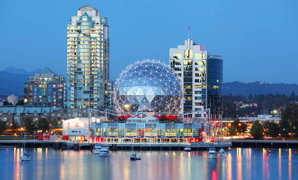 Vancouver, de skyline met museum Science World