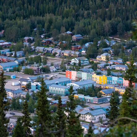 Dawson City van bovenaf.