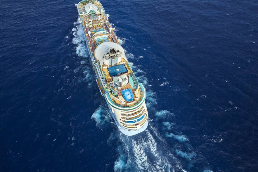 Royal Caribbean schip van bovenaf