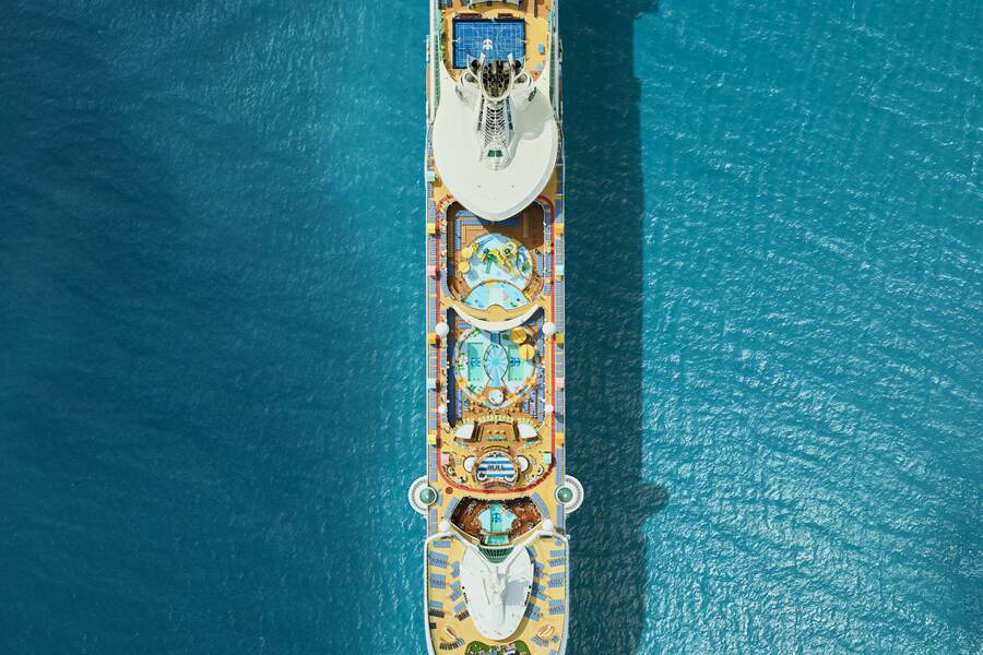 Royal Caribbean schip van bovenaf