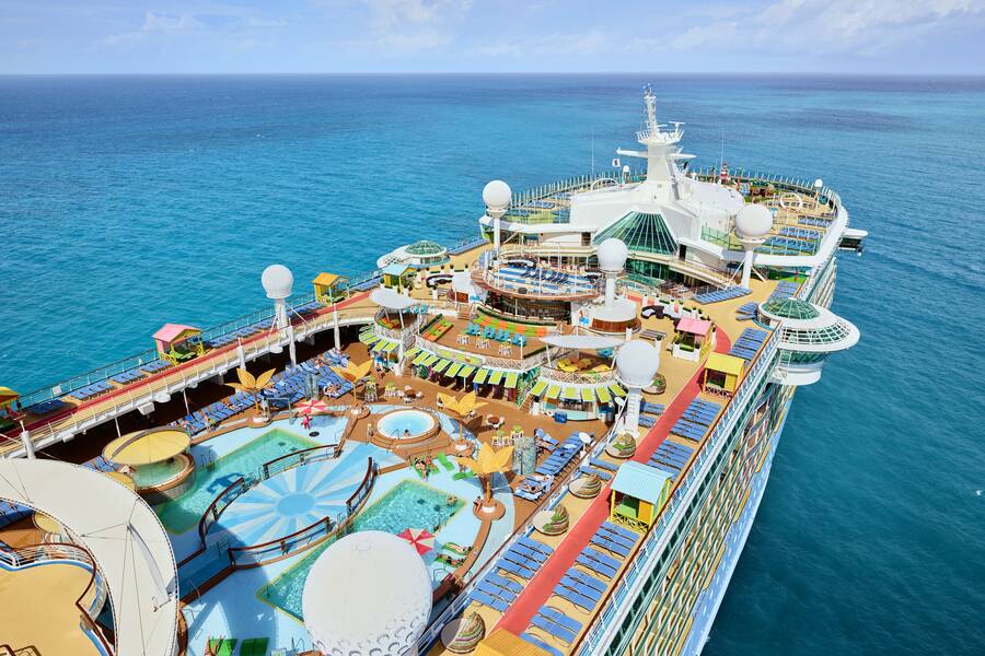 Royal Caribbean schip van bovenaf