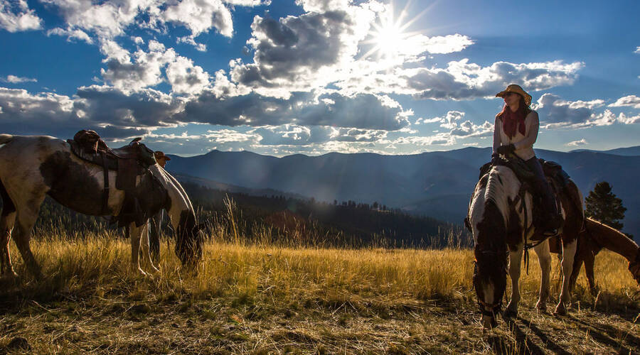 Paardrijden op de Triple Creek Ranch in Montana